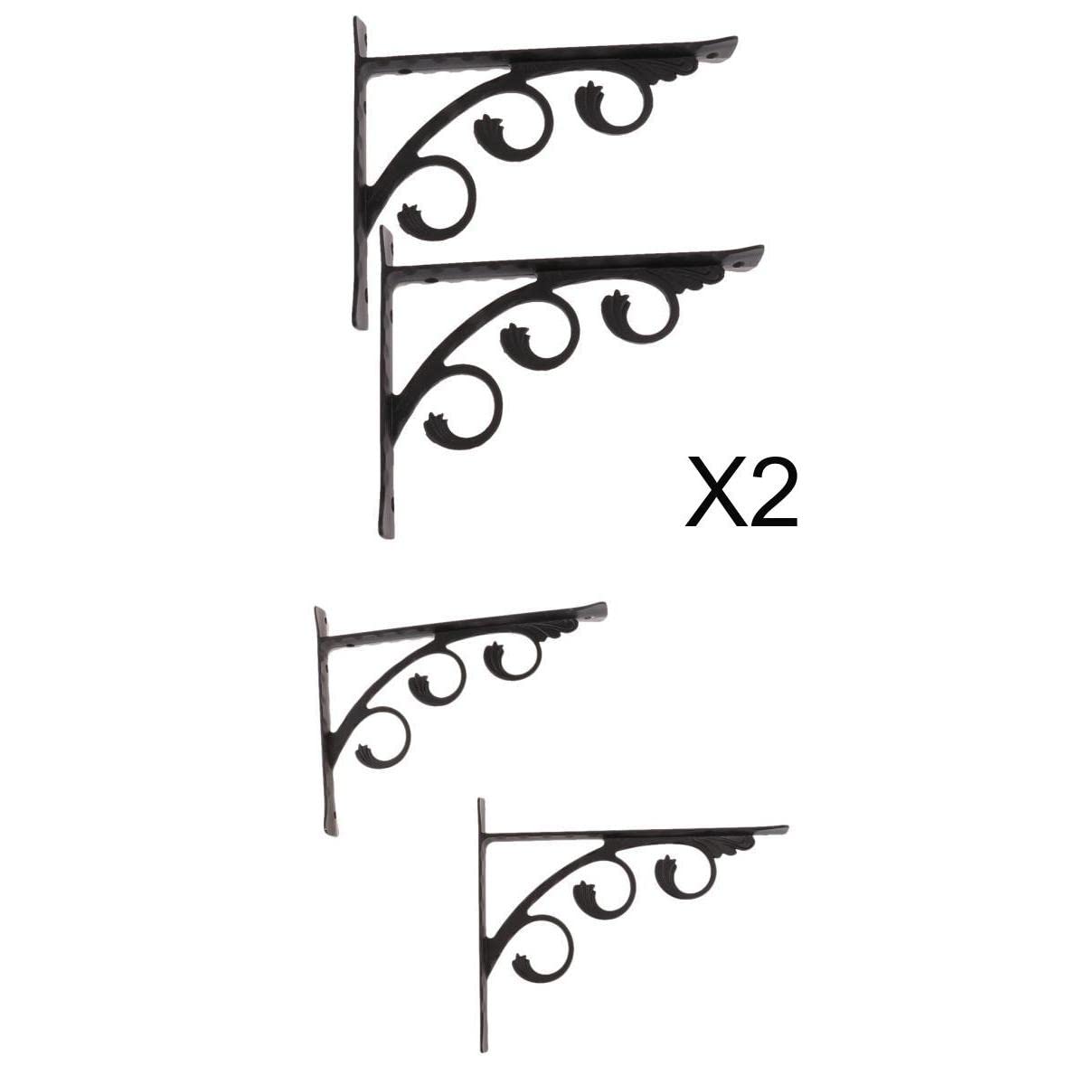 6X European Style L Shaped Wall Mounted Shelf Bracket Metal Hanging Holders-image-23