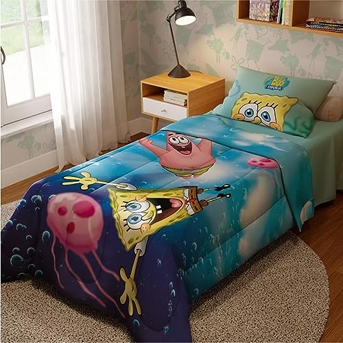 Edredom Infantil Solteiro Tema Bob Esponja