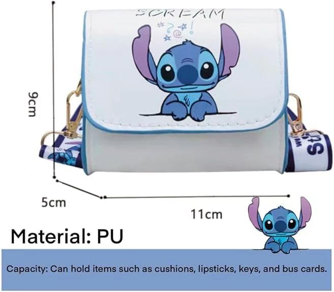for stitch crossbody bags for women teenagers girls purse shoulder bag for shopping vacation stitch gifts for girls white
