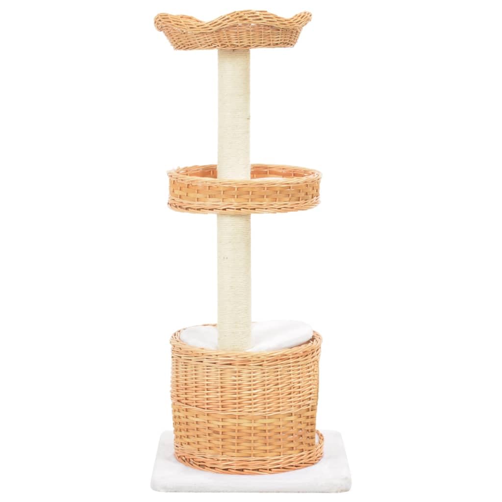 Genérico Rascador para Gatos con Poste de sisal Madera Natural de Sauce,Producto para Mascotas y Animales,Productos para Mascotas,Productos para Gatos,Mobiliario para gatos-170728