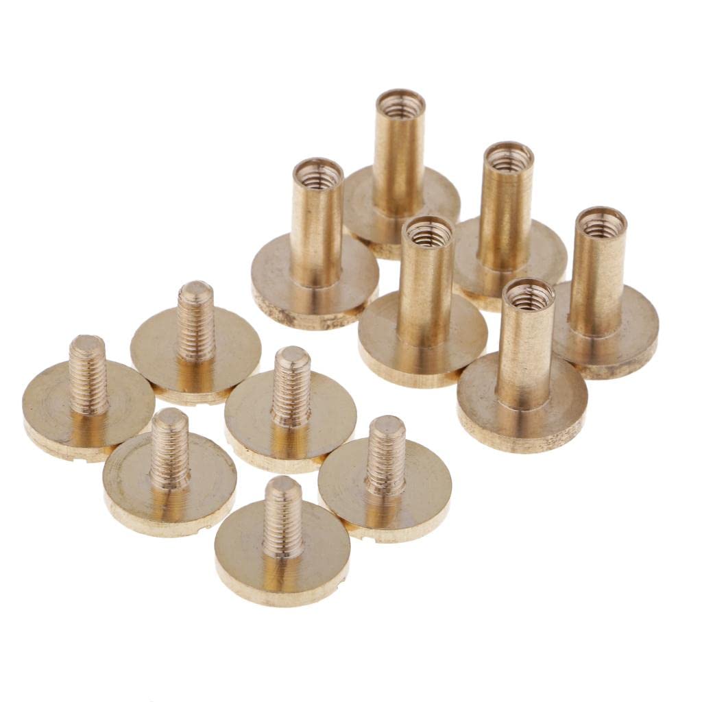6 Sets Round Rivet Screw Studs Chicago Screw Leather Craft Gold 10mm-picture-20