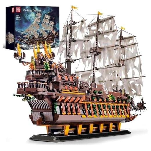 Mould King Large Pirates Ship Model Building Blocks Kits, MOC Dutchman Building Block Pirate Ship Construction Set to Build, Toys Gift for Age 14+/Adult Collections Enthusiasts (4364+Pieces)