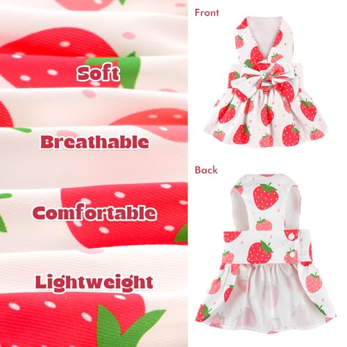 Dog Dress Harness Dresses Leash Set for Small Dogs Cute Girl Dog Clothes with Bowknot Puppy Outfits for Shih Tzu Yorkies Chihuahua - Image 6