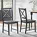 SilkWood Studio Virginia Set of 2 Solid Wood Cross Back Kitchen & Dining Room Chairs, Farmhouse Seating for Modern or Rustic Table, Traditional Style Furniture, Easy Assembly, Black