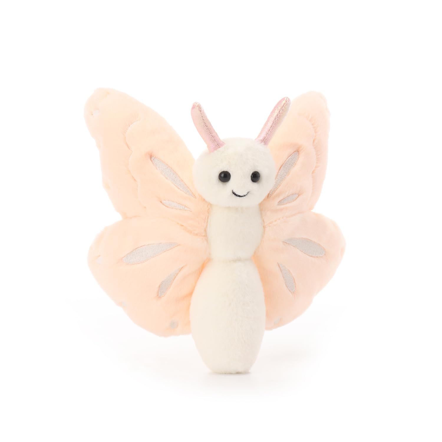 Apricot Lamb Flesh Pink Butterfly Plushies Stuffed Animals for Baby Girl and Boy Soft Cute Plush Toys for Kids 7.5 Inches