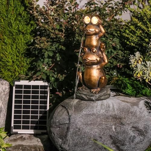 Solar Frog Water Fountain for Garden and Patio