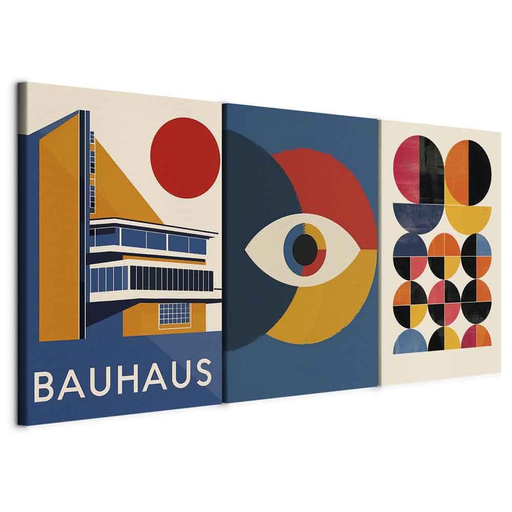 murando - Art Set of 3 Canvases Wall Art Vintage Bauhaus 120x60 cm (3 pcs. 40x60 cm each) Acoustic Wall Multi Part Canvas - 3 Piece - Room Decor Print Living Room - Soundproof a-H-10124-b-a