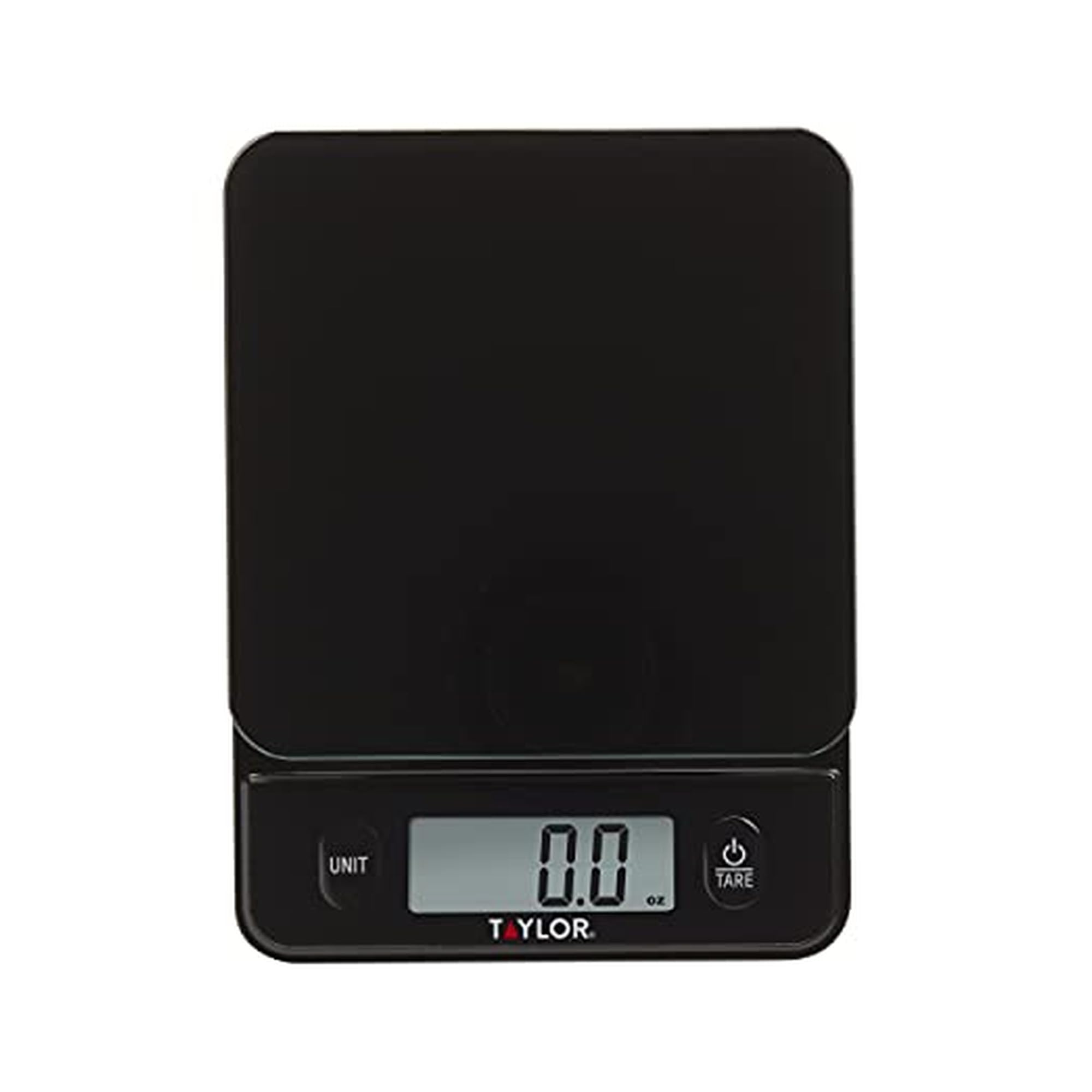TaylorGlass Top Food Scale with Touch Control Buttons, 11 lb Capacity, Black
