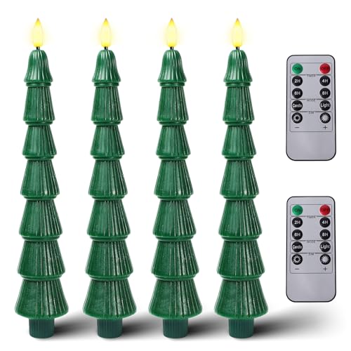 Bougies de sapin de Noël LED haut de gamme 25 cm effet enneigé réaliste