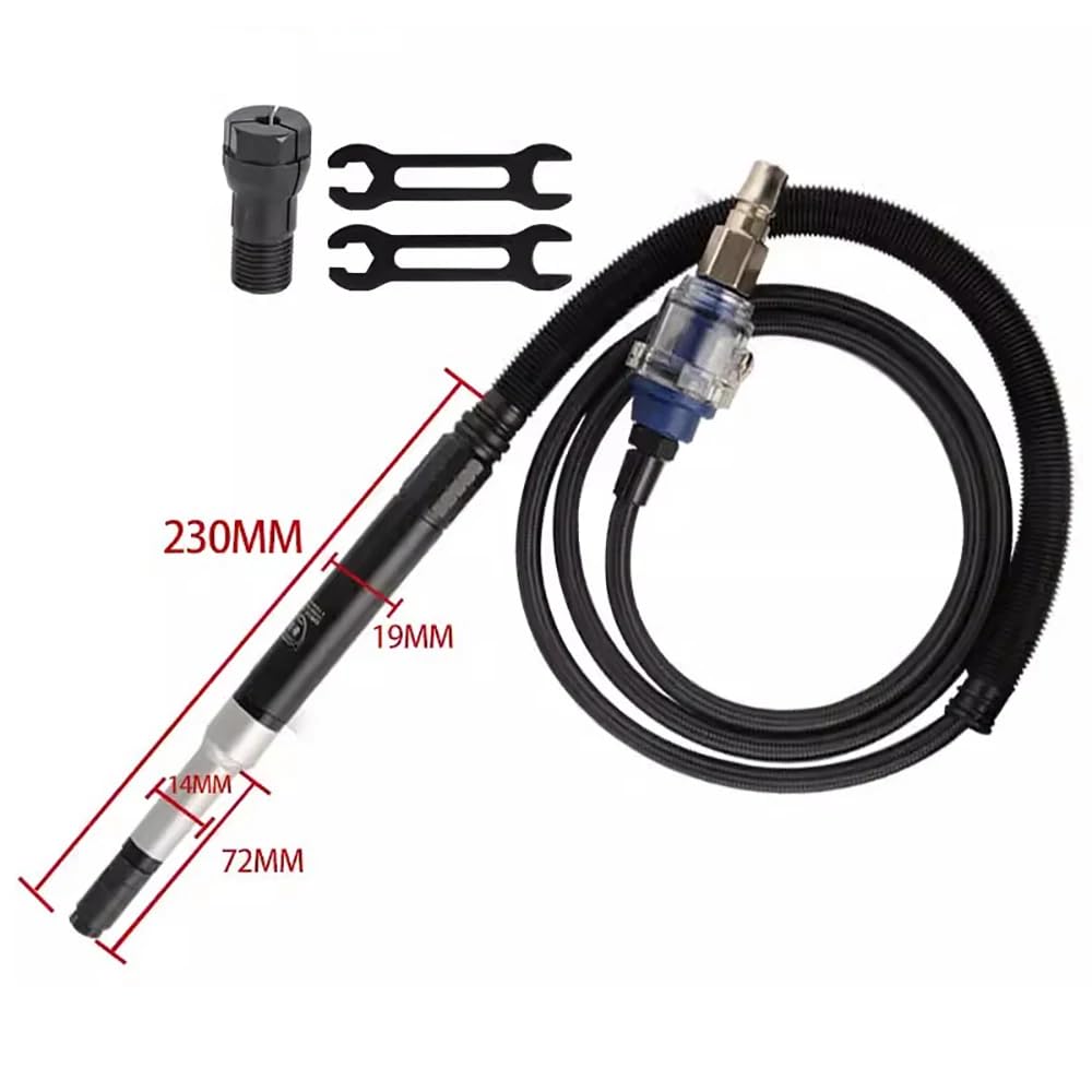 LX-3280 Pneumatic Grinding Pen Extended Air Grinder Bore Grinding Polishing Machine with Automatic Lubeicator Chuck 3/6MM 36000RPM