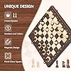 Peradix Jeu d'échecs Transportable Magnétique - Petit Échiquier de Voyage Pliable avec Dames Supplémentaires 30CM - échecs en Bois Magnétiques pour Enfants, Voyages et Camping #2