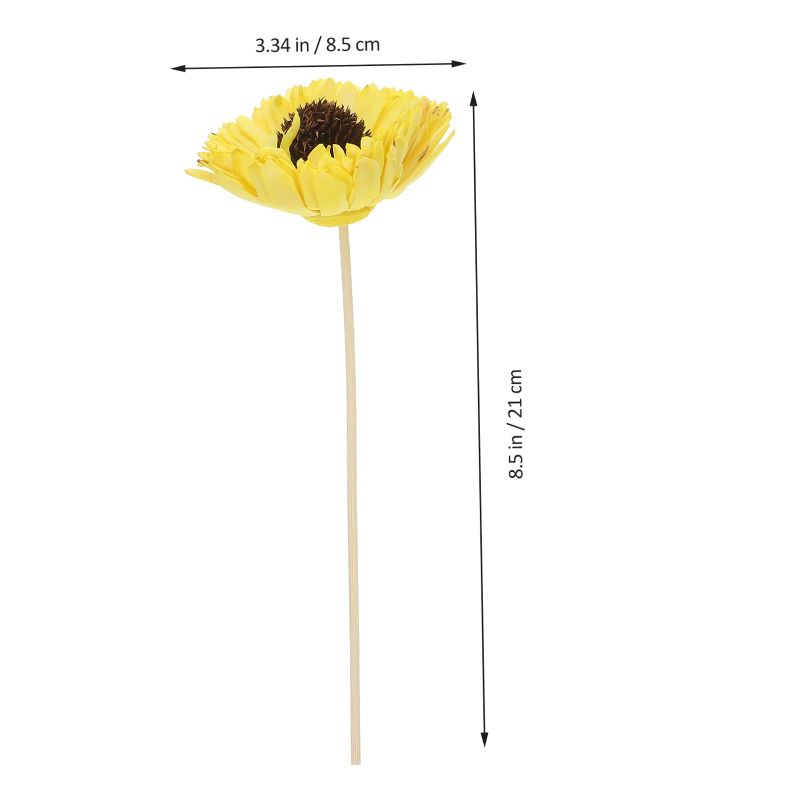 Gatuida 4 Set Aromaterapia con fiori secchi ricarica tappo bastoncini profumati essence stick diffusore profumo bastoncini aromatici per matrimoni semplici bastoncini diffusori Yellow