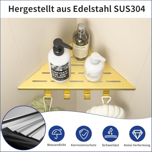 Étagère de douche d'angle en acier inoxydable 304 durable - 3