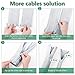 Cable Management Sleeve with Zip-up - 39 Inch Durable Adjustable Cord Sleeve Wire Cover Concealer Wrap Protect Cables from Pets Chewing for Computer/TV, Greyish White, 2 Pcs