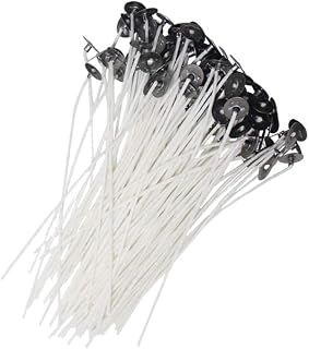 Gatuida 200PCS Candle Wicks with Sustainers for DIY Candle Making Waxed Wicks with Bases Stable Burn and No Black Smoke Replacement Tabs