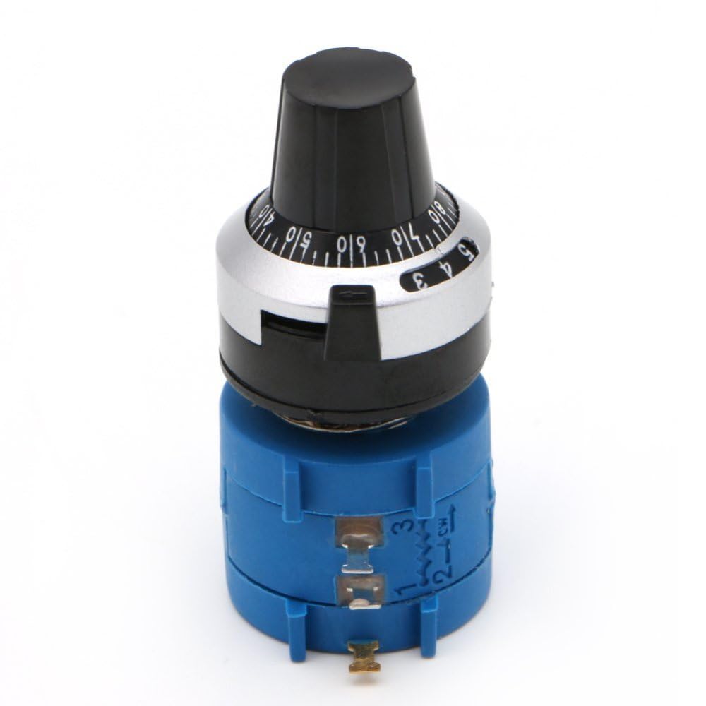 TopHomer, set di potenziometri filo avvolto multigiro di precisione 3590S-2-102L, 1 K Ohm, 10 giri, resistore lineare regolabile con manopola rotativa