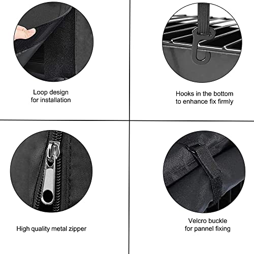 HABOPET Dog Crate Cover for 36 inches Wire Dog Crate, Waterproof, Double Door for Large Pet Kennel Cover, 36 x 23 x 25inch, Black - Thumbnail 3