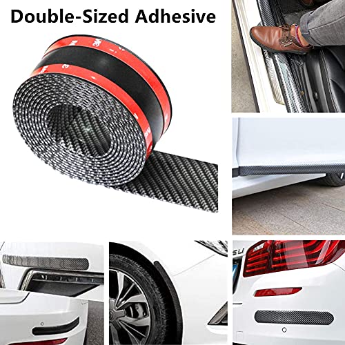 Boyeebo Universal Carbon Fibre Car Door Entry Guards Protector, Flexible Self-Adhesive Car Door Sill Sticker For Car Suv Truck Door Entry Guards (Black, 3×250Cm / 1.2×98.4" (W×L)) #TOP4
