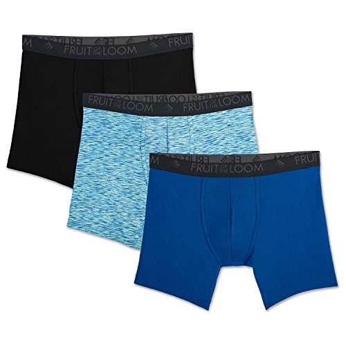 Fruit of the Loom Men's Breathable Underwear, Micro Mesh - Prints - Boxer Brief, Large