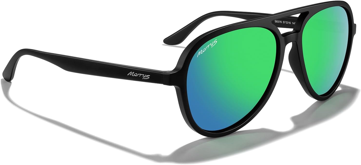 MERRY'S Classic Polarized Aviator Sunglasses For Womens Mens Retro Double Bridge Aviators S8376 - Image 5