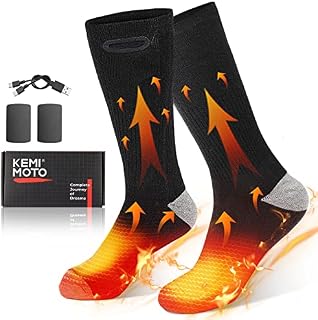 ISSYZONE Heated Socks for Men Women, Electric Rechargeable Washable Electric Heated Socks for Winter Sports Ski Hunting Camping Hiking Riding Motorcycle Warm Socks Foot Warmer