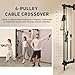 DUORAN Wall-Mounted Folding Smith Machine Home Gym, All-in-One Compact Power Cage & Cable Pulley Trainer with 125–250LB Dual-User Resistance Band System for Home, Garage, Basement Fitness （Black）