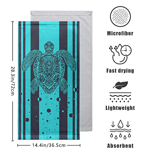 Lealeg Sea Turtle Decor Kitchen Towel Set, Ocean Animal Dish Towels, Beach Theme Tea Towels, 14.4 X 28.3 Inch Premium Portable Reusable For Bathroom Decorations Thin Kitchen Tea Dish Hand Towels #TOP1