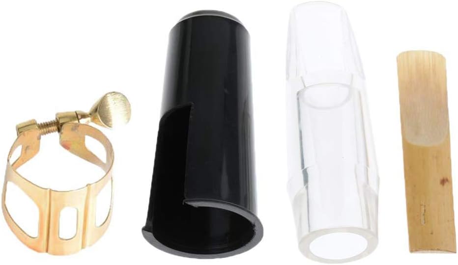 Yhomie Alto Sax Mouthpiece Kit Saxophone Mouthpiece+Mouthpiece Cap+Clip+Reed With Brass Ligature & Plastic Cover Musical Instruments Accessory