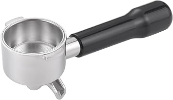 51mm 2 Ears Double Spout Portafilter Compatible with Delonghi Stilosa EC260BK EC265 EC155 ECP3420 ECP3630 ECP3120 EC702 BCO430 ECP35.31 Espresso Filter Basket Included Plastic Handle