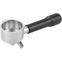 51mm 2 Ears Double Spout Portafilter Compatible with Delonghi Stilosa EC260BK EC265 EC155 ECP3420 ECP3630 ECP3120 EC702 BCO430 ECP35.31 Espresso Filter Basket Included Plastic Handle