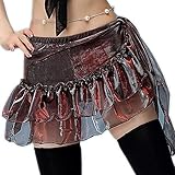 Altura: 32 cm CCEKD Ropa de Baile Ropa de Baile Ropa para Danza del Vientre Accesorios para Disfraces Cinturones Cruzados Bufanda de Cadera Cinturón para Danza del Vientre Faldas Cortas elásticas, marrón Naranja