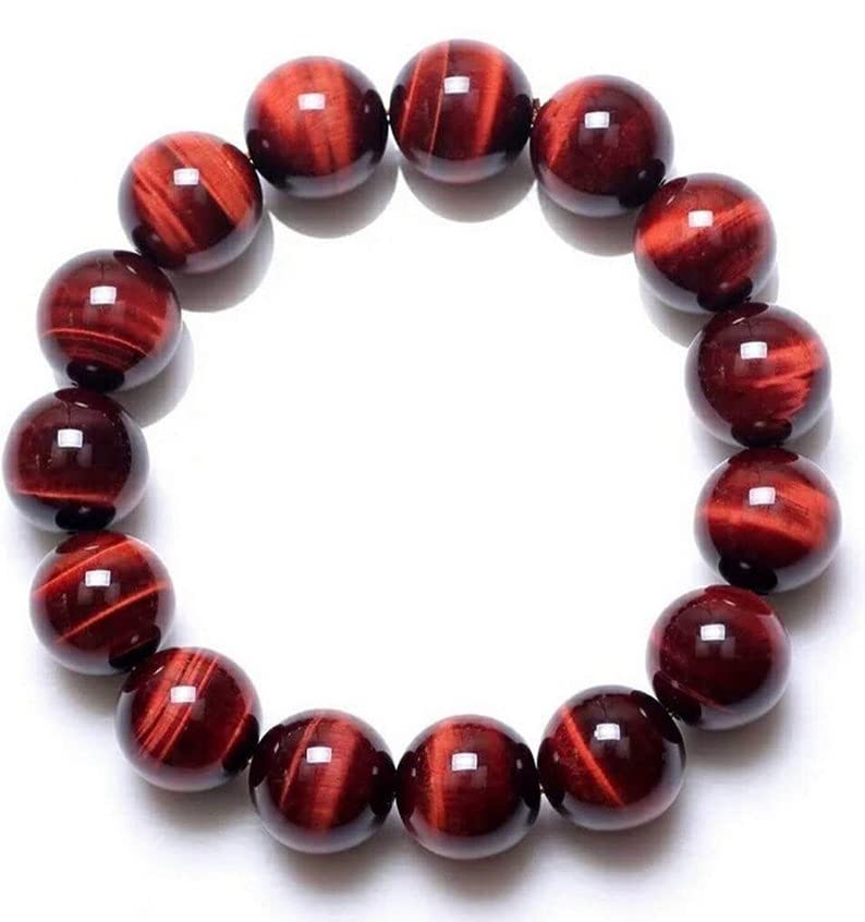 Bracelet œil de tigre rouge bohème chic, l'accessoire tendance pour vos tenues d'été