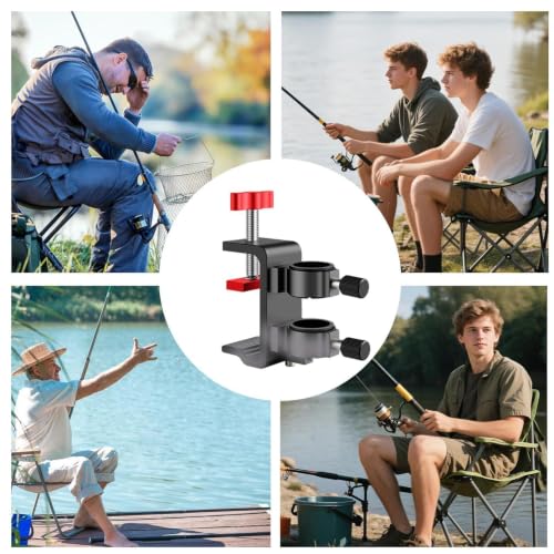 Soporte de paraguas ajustable gris para silla, disfruta del sol sin calor en tu día de pesca 8