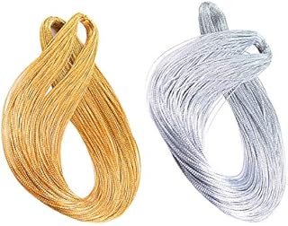 200 Meters Gold Silver Twine String Thread Jewelry Thread Bauble String Gold Metallic String Metallic Elastic Cords Tinsel String Craft Making Cord For Braids Christmas Paking Gift Wrapping Hanging