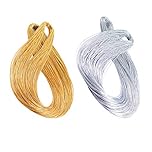 200 Meters Gold Silver Twine Thread Jewelry Thread Bauble String Gold Metallic String Metallic Elastic Cords Tinsel Cord For Braids Christmas Paking Gift Wrapping Hanging