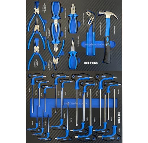 DSD TOOLS Steel Tool Chest Trolley Cabinet Fully Loaded Workshop Tool Box on Castors with Lockable Storage and Easy Mobility (Silver) - Image 4