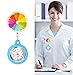 AGEN KGEN Nurse Watch for Nurses Doctors Clip on Hanging Nurse Watches Fine Retractable Fob Watch Portable Pocket Watch Lapel Watch (Colourful Blue)