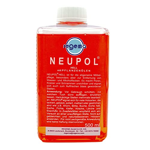 Preisvergleich Produktbild Neupol Hell Holzöl [500ml] Holzöl farblos, Pflegeöl für Holzmöbel, Echtholz, Furnier, Möbelpolitur Holz, Möbepflege Holz