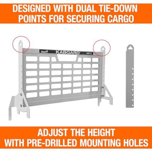 Image of Buyers Products 5404927 Kabgard Headache Rack W /Mounting Kit for Dual-Wheel Service Body Trucks, 49 Inch, White Gloss Finish, Service Body Headache Rack Kit