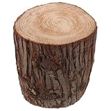 LALAFINA Mesa Auxiliar de Tronco de Madera Natural Construcción Robusta y Diseño Cilíndrico Rústico para Decoración y Sesiones Fotográficas Creativas