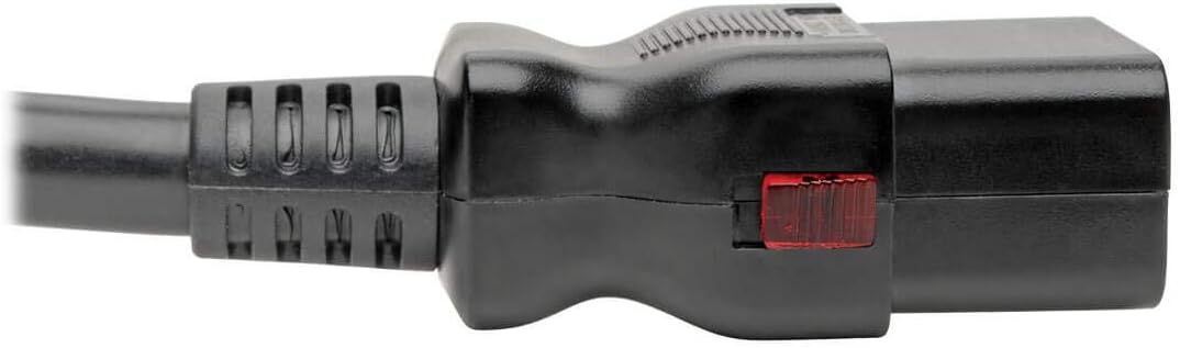 Close-up of the locking C19 female connector