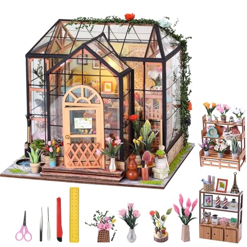 DoeDoefong Casa en miniatura - Kit de casa de muñecas, tema de invernadero, unisex para adultos