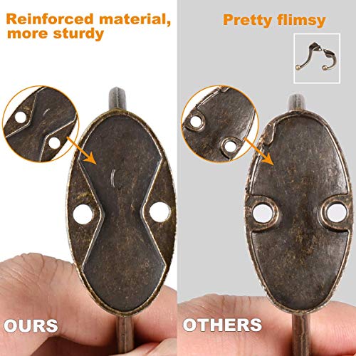 E-Senior 10 Pack Wall Hooks Coat Hooks, Hooks For Hanging Towels Clothes Robes Double-Prong Wall Mounted Decorative Coat Hanger With Screws Farmhouse Rustic Hooks Diy Coat Rack Hooks Entryway (Bronze) #TOP1