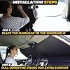 Jeep Windshield Sun Shade - 280T Thickened Material, X-Small (60" x 21"), Windshield Sun Visor Keeps Car Interior Cool, UV Heat and Dashboard Protects, fits with Wrangler, Gladiator and Rubicon #4