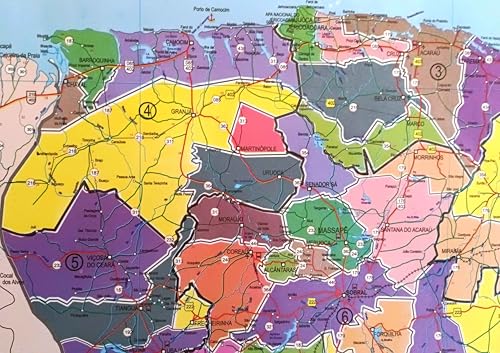 MAPA/POSTER DO ESTADO DO CEARÁ - GENÉRICO - DIMENSÕES: LARGURA 89 CM X ALTURA 117 CM - TIPO DE MAPA: