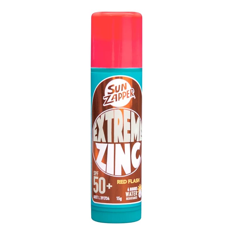 Sun Zapper Extreme Zinc Bastão de Protetor Solar Facial SPF 50+ Red Flash, 15 g