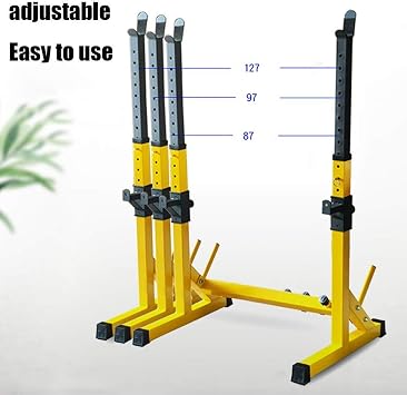 Multi-Function Weight Lifting Home Gym Fitness Indoor Fitness Squat Stands, Multifunction Barbell Squat Bench Press Rack, Adjustable Height/Width Home Power Cages, Over