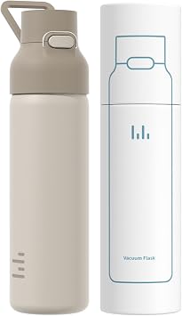 24oz Insulated Water Bottle, 316L Stainless Steel Double Wall Vacuum Bottle, Keeps Drinks Cold or Warm, Leakproof One-Handed Flip Lid for Gym, Office, Travel & Daily Use 1 Pack