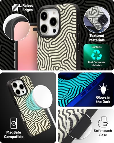Coque iPhone 16 Pro phosphorescente motif labyrinthe pour vos soirées