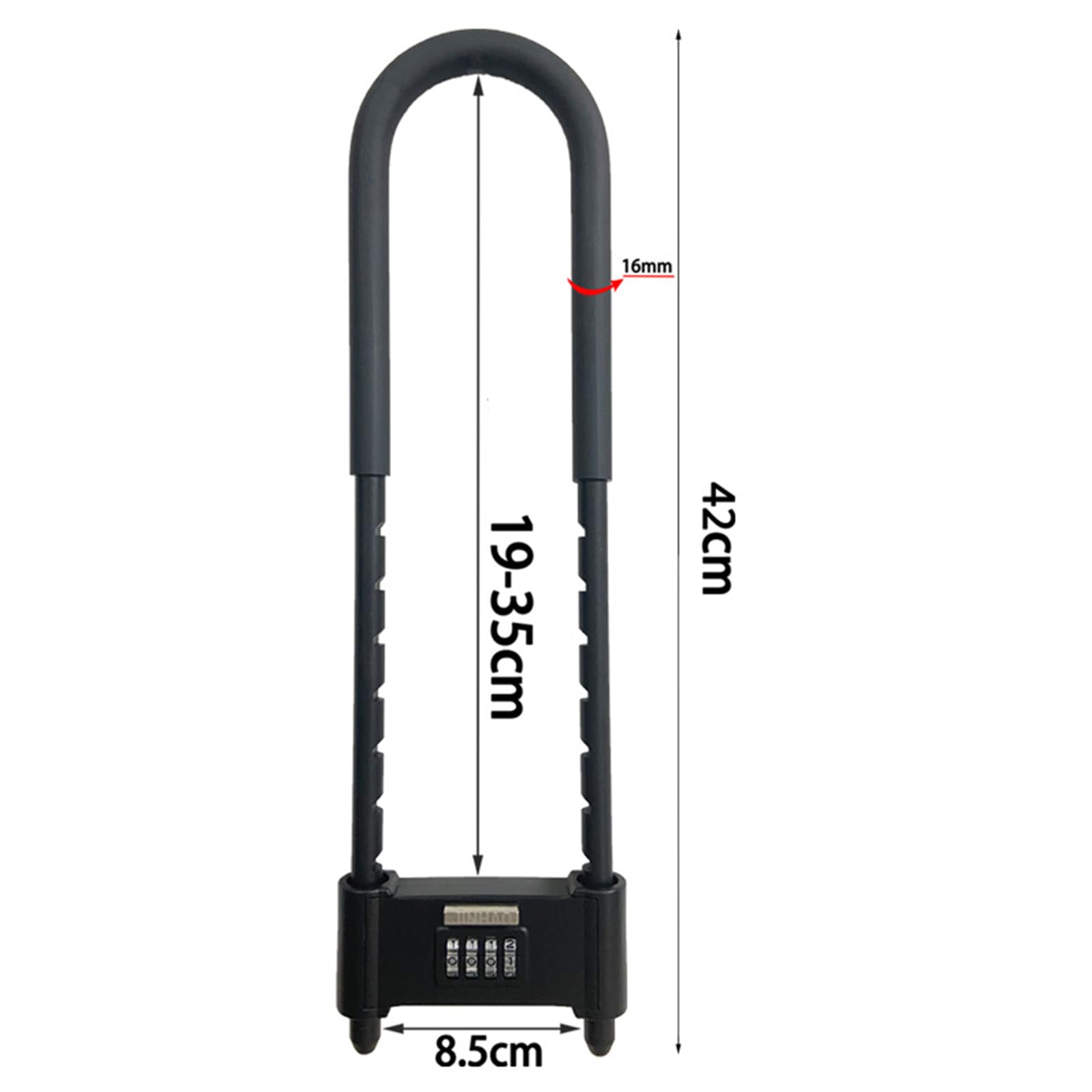 Serrure à combinaison à 4 chiffres réinitialisable U/D – Portails et terrasses françaises Serrure antivol sans clé pour portes doubles, magasins, portes en verre, vélos, motos, vérins de terrasse